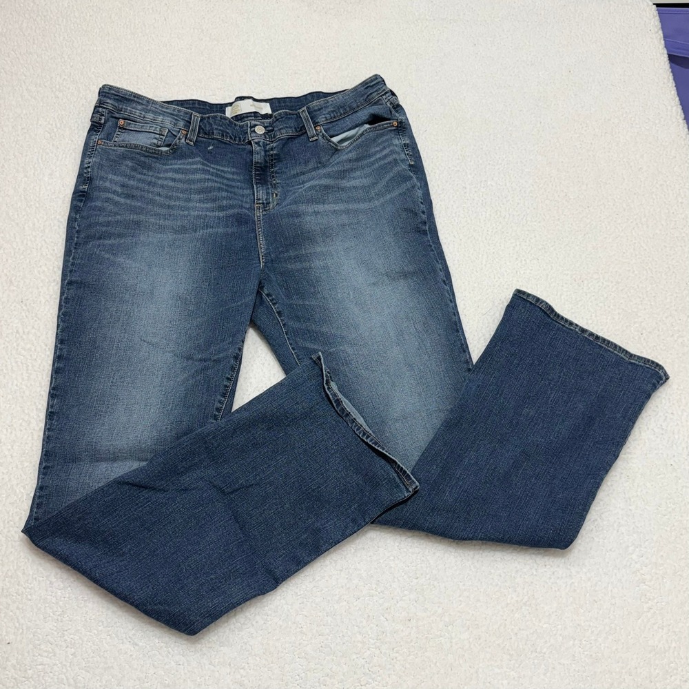 Signature by Levi Strauss Gold Mid Rise Bootcut Blue Denim Jeans 20L W35 L34